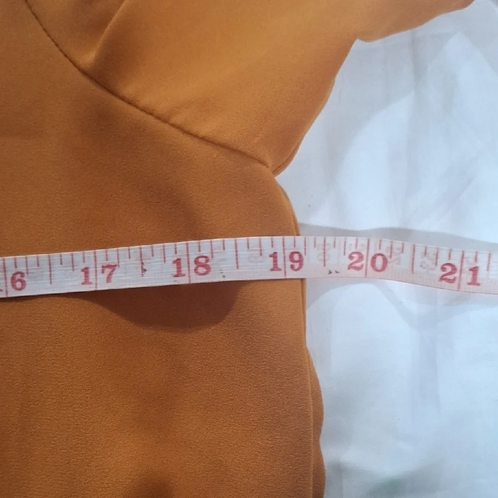 Michael Kors Mustard V-Neck Blouse with Zipper Size S